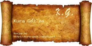 Kura Géza névjegykártya
