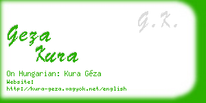 geza kura business card